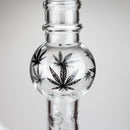 11" Round Shape Glass Bong With Leaf Design Glass Bong 777 Smoke