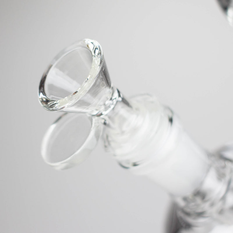 O 11" Rourd Shape Glass Bong With Leaf Design