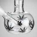 11" Round Shape Glass Bong With Leaf Design Glass Bong 777 Smoke