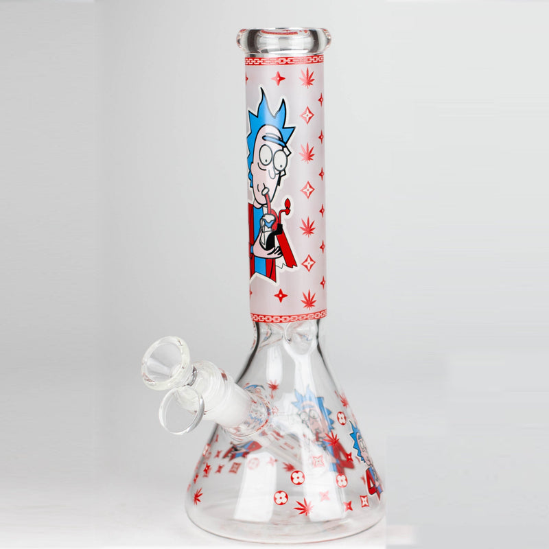 O 10" Glow in the dark Glass Bong With RM Design