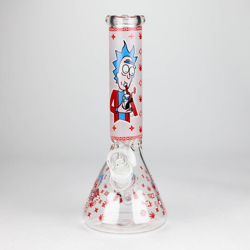 O 10" Glow in the dark Glass Bong With RM Design