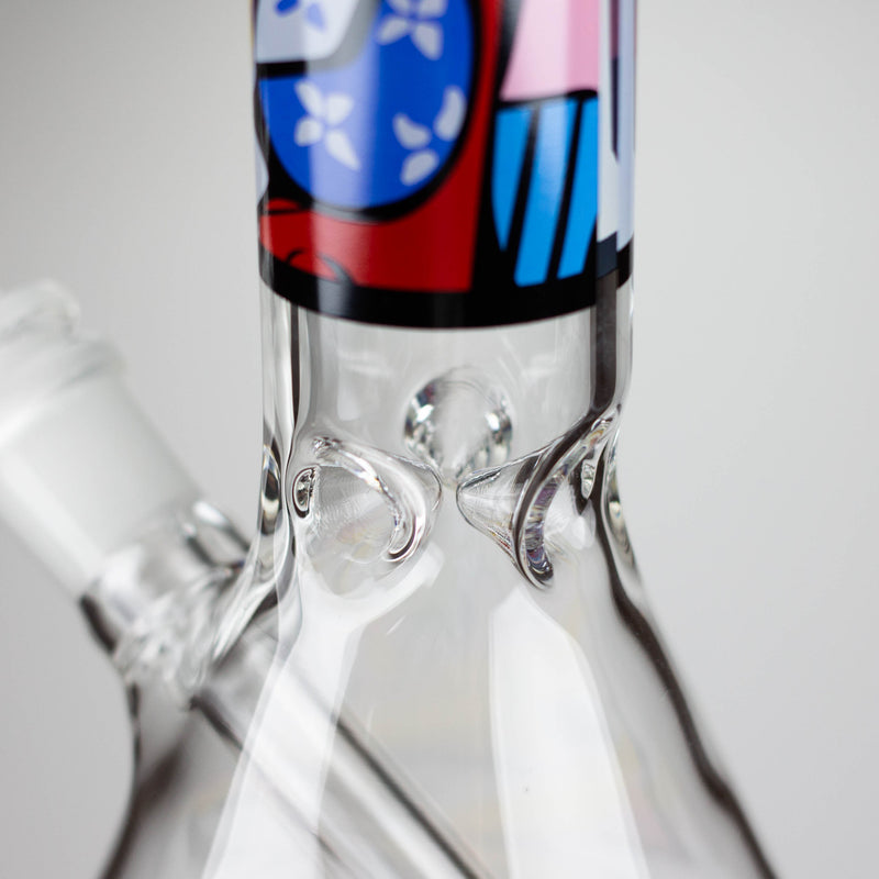 O 10" Glass Bong With Abstract Art Design