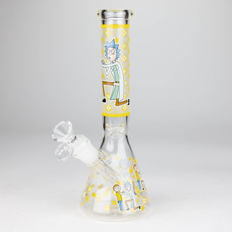 O 9"  Glow In The Dark 4mm glass bong [S60]