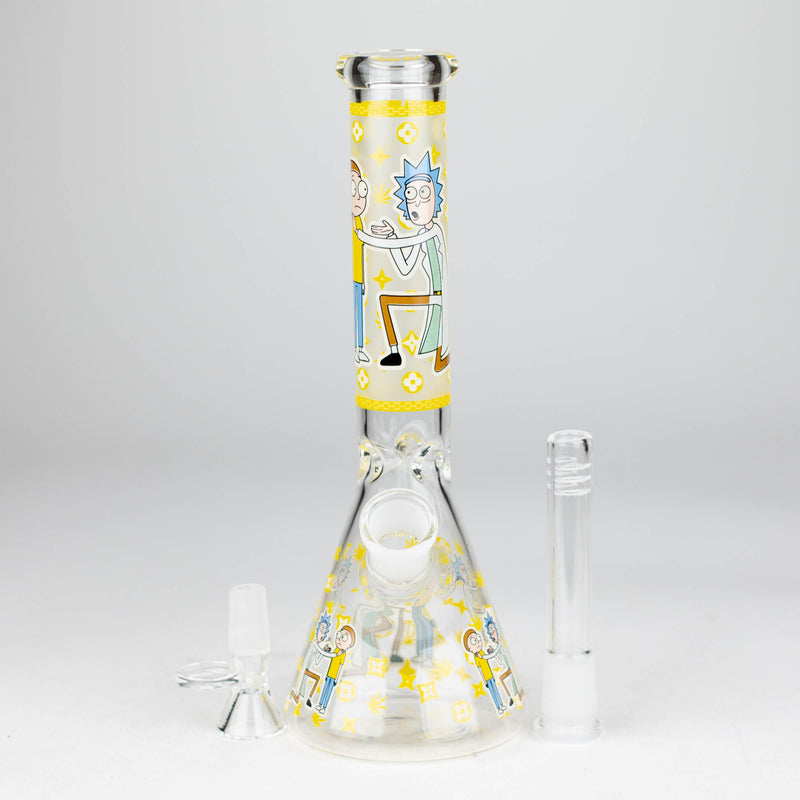 O 9"  Glow In The Dark 4mm glass bong [S60]