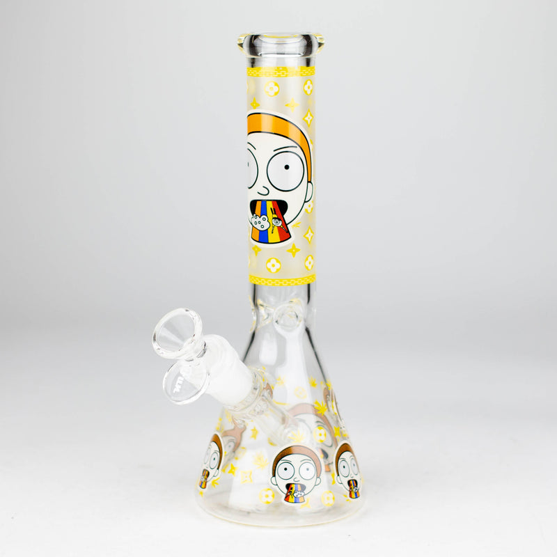 O 9"  Glow In The Dark 4mm glass bong [S60]