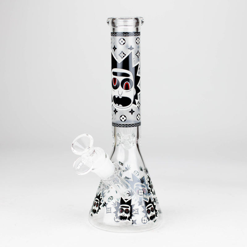 O 9"  Glow In The Dark 4mm glass bong [S60]