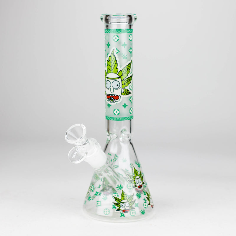 O 9"  Glow In The Dark 4mm glass bong [S60]