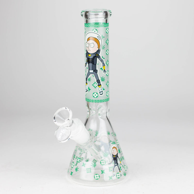 O 9"  Glow In The Dark 4mm glass bong [S60]