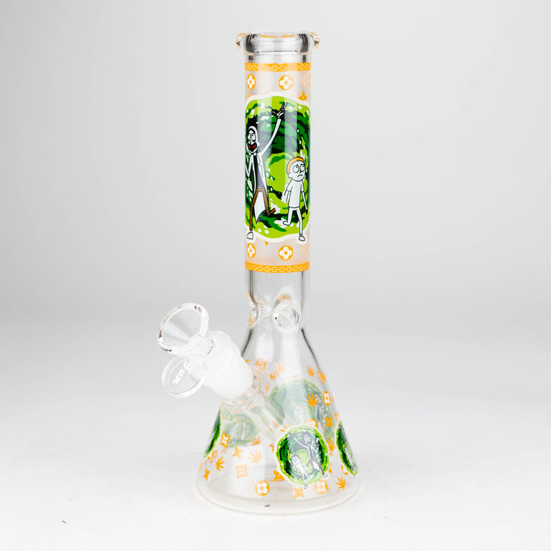 O 9"  Glow In The Dark 4mm glass bong [S60]