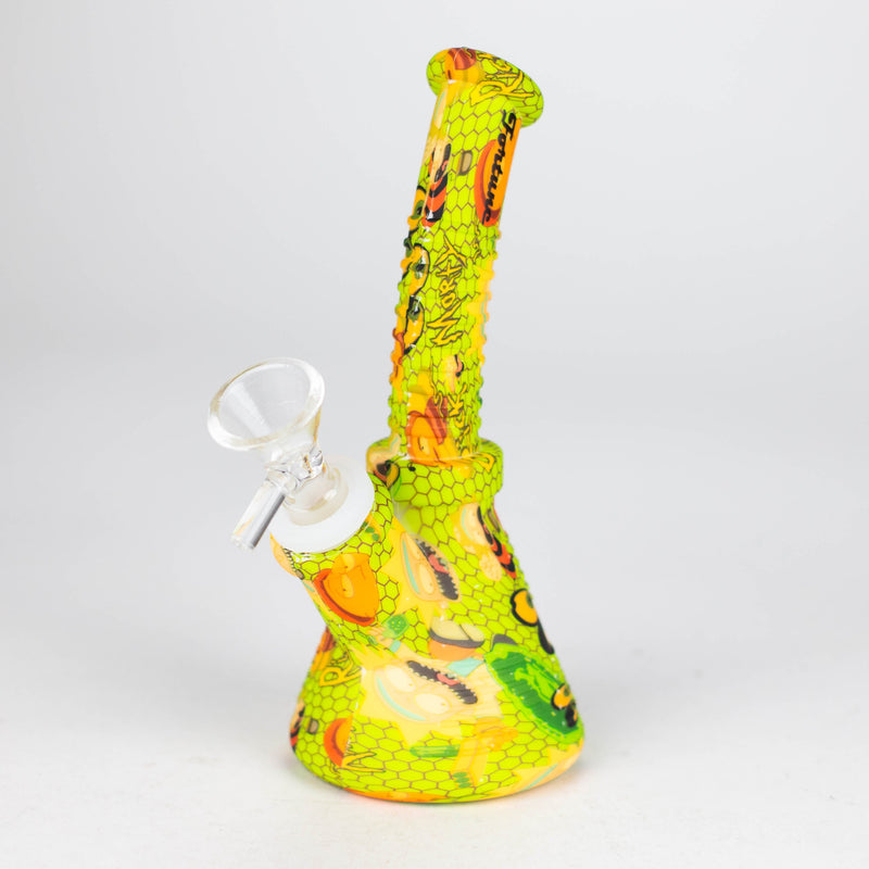 O Fortune | 6.5" Angled Hydrographic Silicone Waterpipe-Assorted [SP1018P]