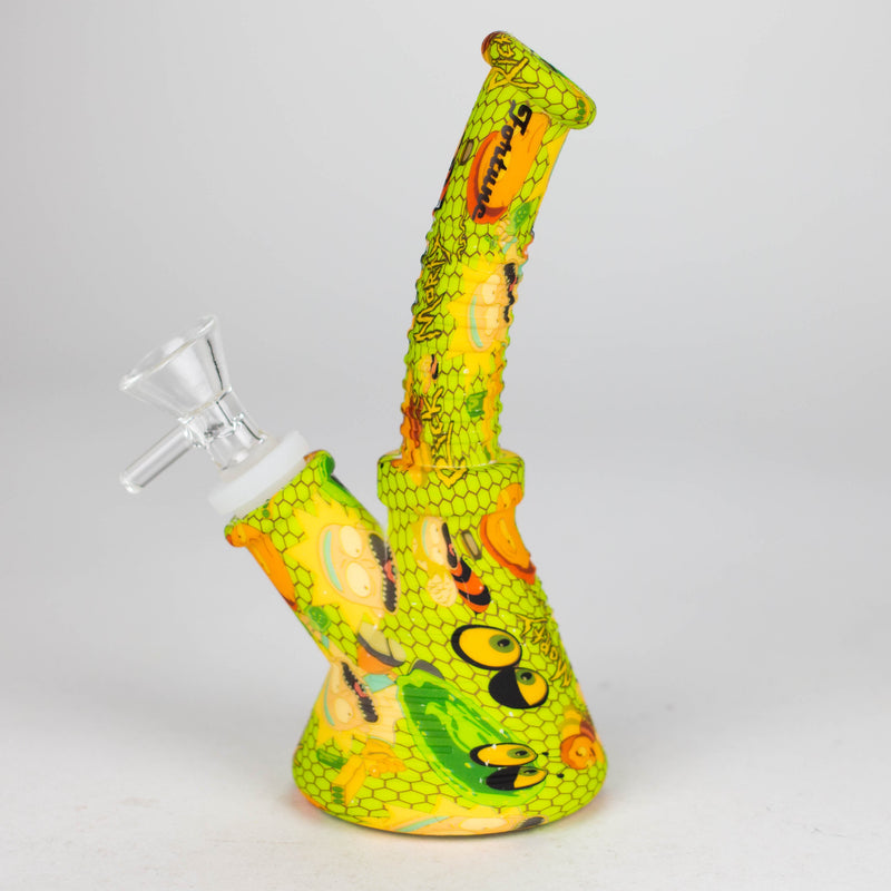 O Fortune | 6.5" Angled Hydrographic Silicone Waterpipe-Assorted [SP1018P]