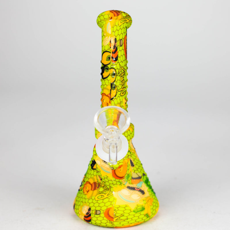 O Fortune | 6.5" Angled Hydrographic Silicone Waterpipe-Assorted [SP1018P]