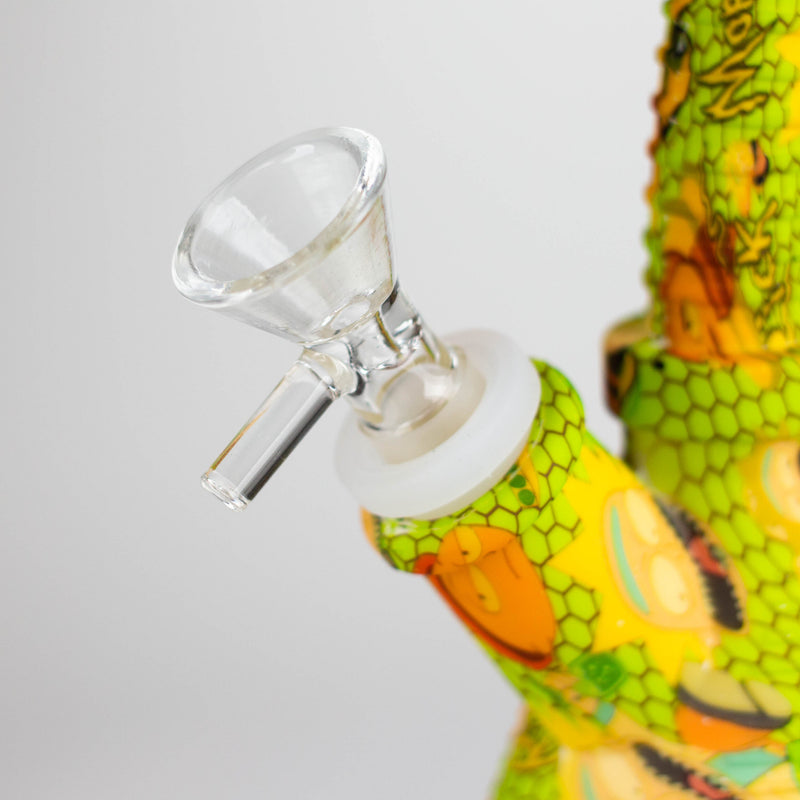 O Fortune | 6.5" Angled Hydrographic Silicone Waterpipe-Assorted [SP1018P]