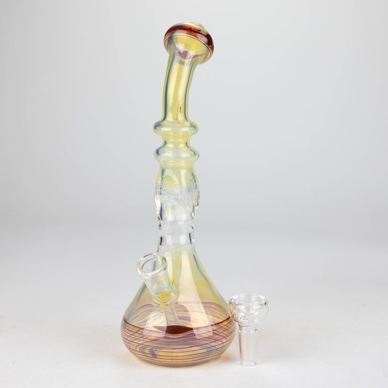 O 8" Glod fumed glass pipe