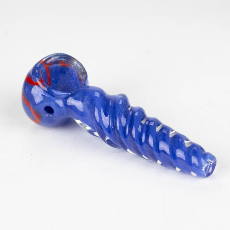 O 4" Twist glass hand pipe pack of 2