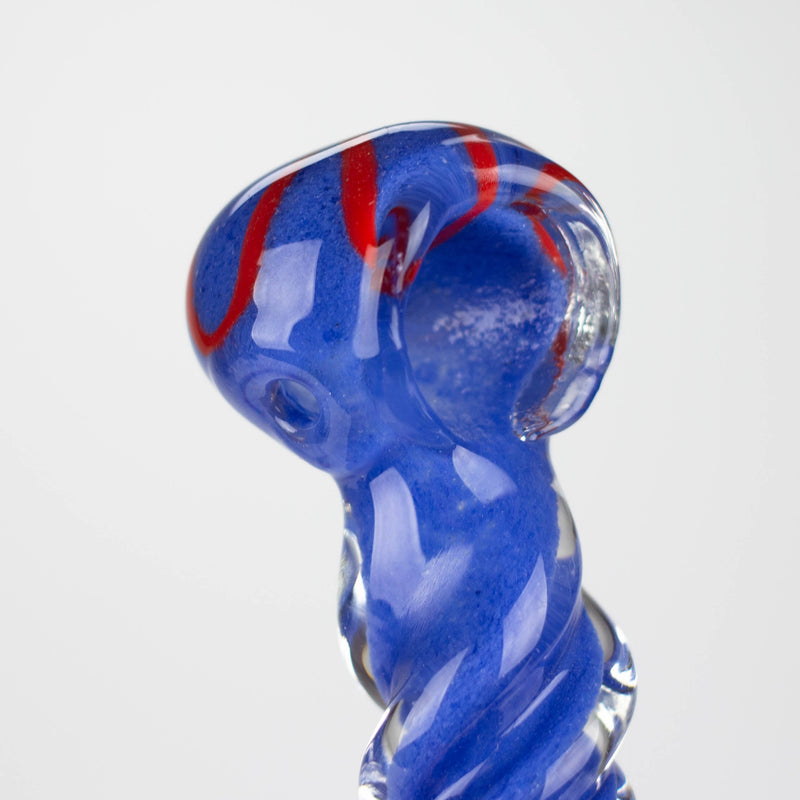 O 4" Twist glass hand pipe pack of 2