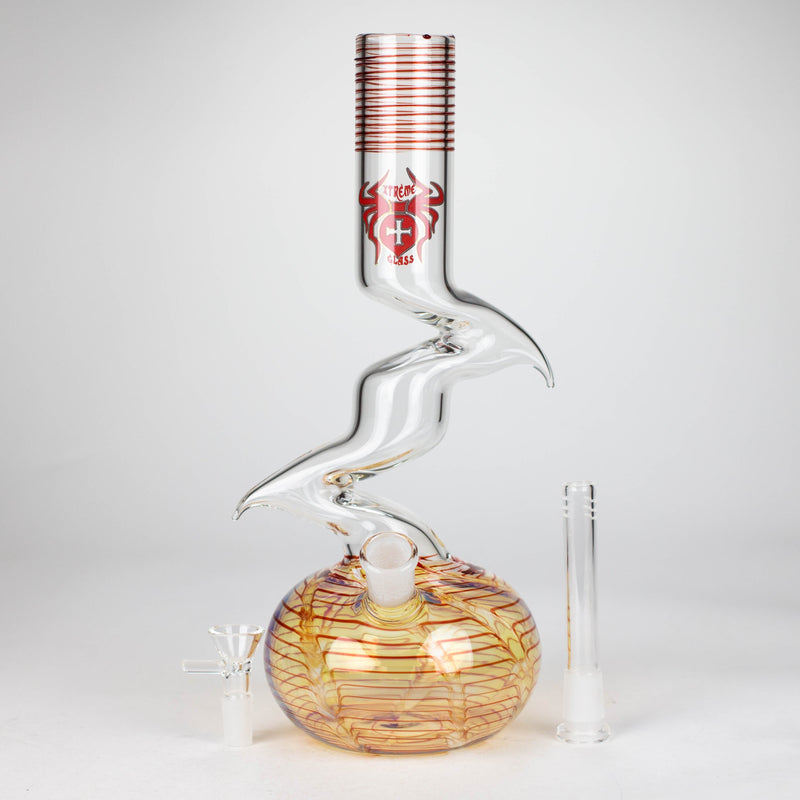 O Xtreme | 12" Zig Zag glass water bong [AK822]