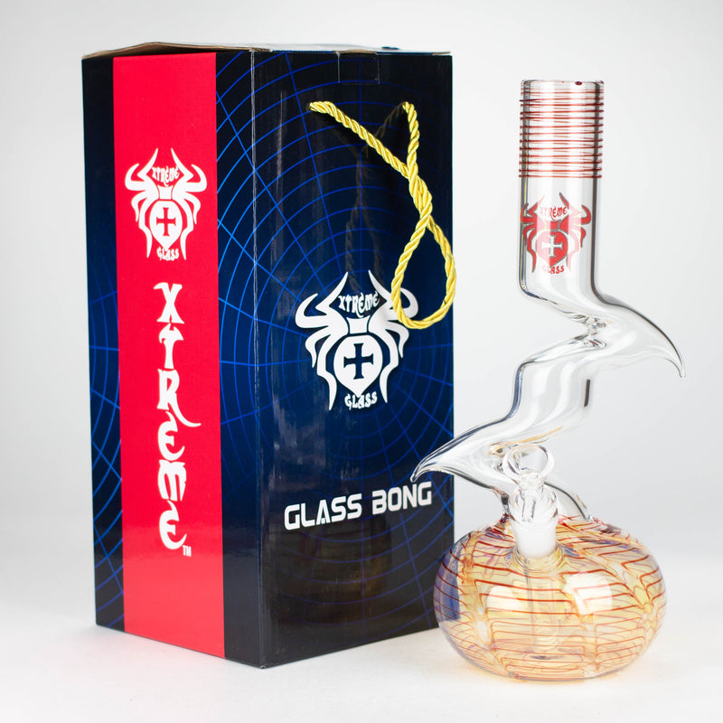 O Xtreme | 12" Zig Zag glass water bong [AK822]