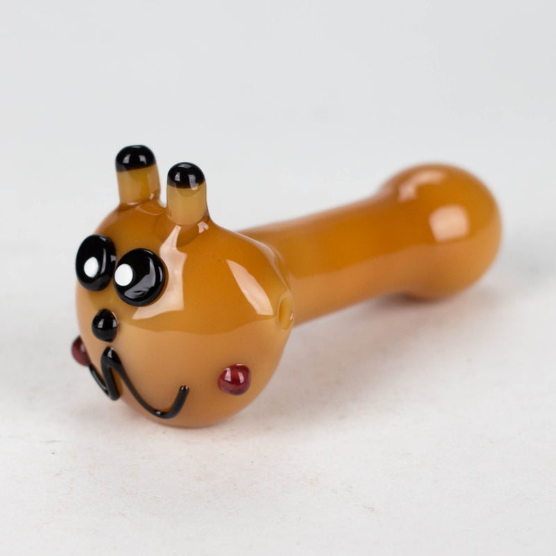 O 4" Cat design thick glass pipe [XTR1034]