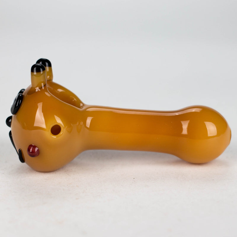 O 4" Cat design thick glass pipe [XTR1034]