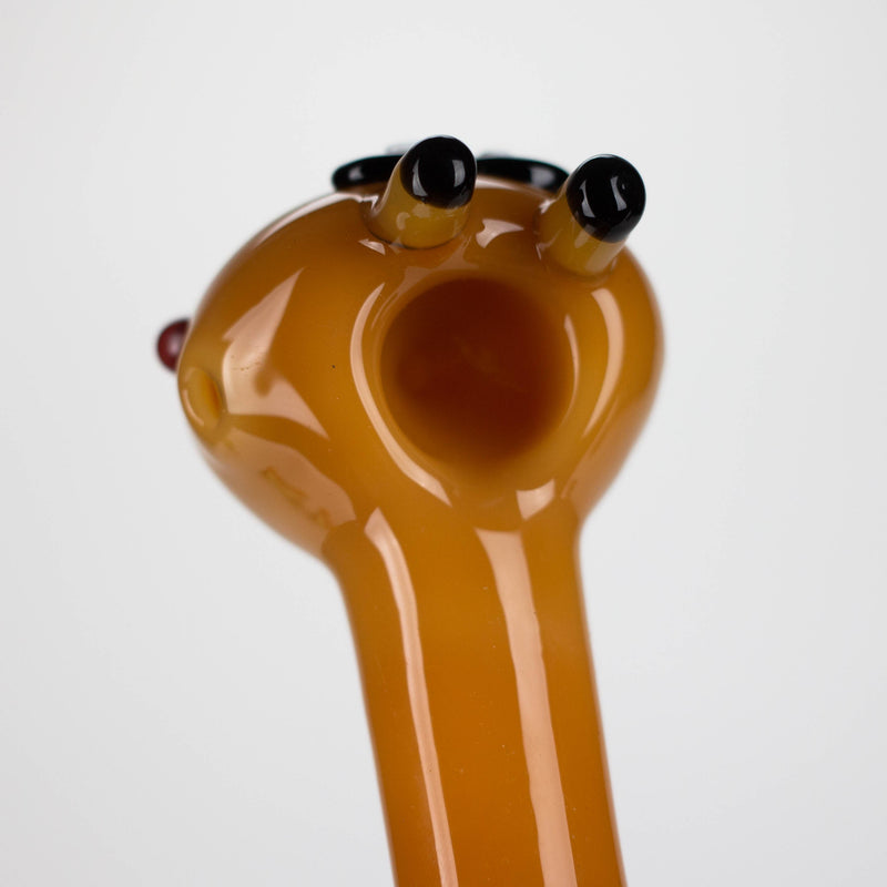 O 4" Cat design thick glass pipe [XTR1034]