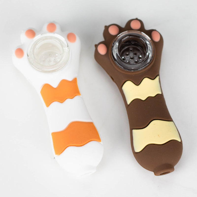 O 3.2" Silicone cat paw hand pipe