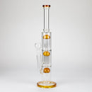16" straight tube glass water bong with tree-arm percolator and diffuser Glass Bong Bongzie Smokes Amber