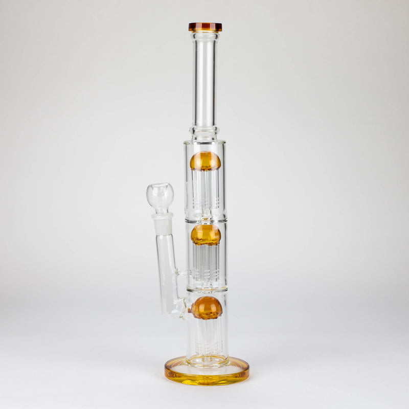 O 16" straight tube glass water bong with tree-arm percolator and diffuser