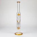 16" straight tube glass water bong with tree-arm percolator and diffuser Glass Bong Bongzie Smokes