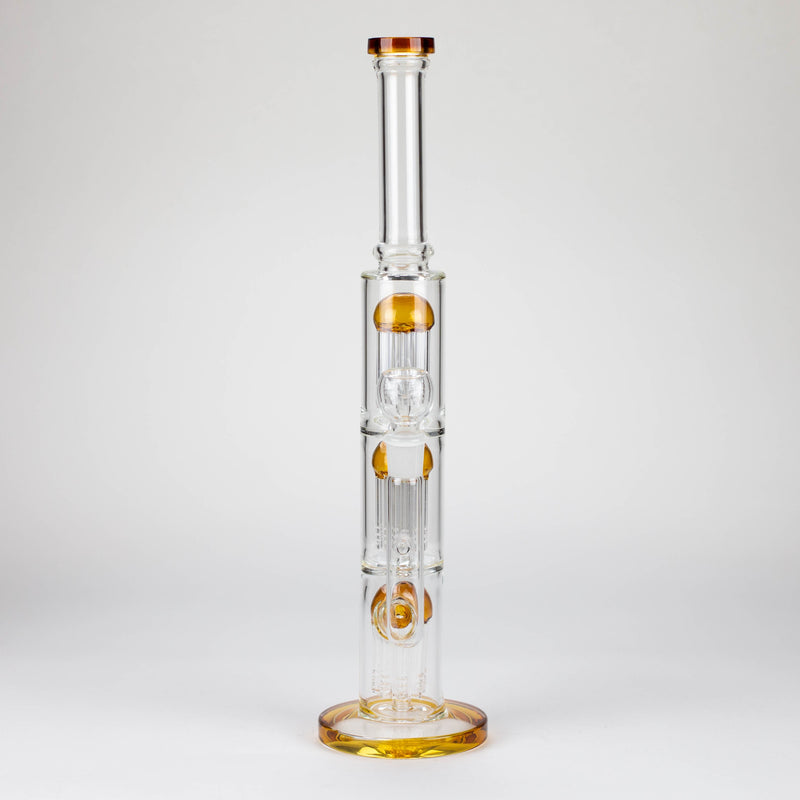 O 16" straight tube glass water bong with tree-arm percolator and diffuser