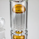 16" straight tube glass water bong with tree-arm percolator and diffuser Glass Bong Bongzie Smokes