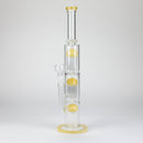 16" straight tube glass water bong with tree-arm percolator and diffuser Glass Bong Bongzie Smokes Yellow
