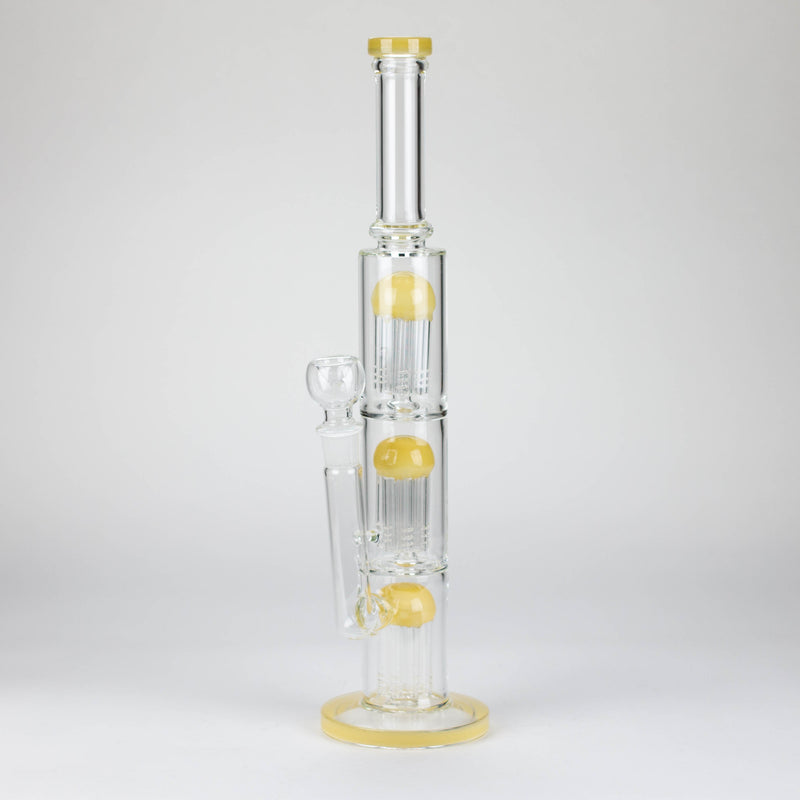 O 16" straight tube glass water bong with tree-arm percolator and diffuser