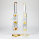 16" straight tube glass water bong with tree-arm percolator and diffuser Glass Bong Bongzie Smokes