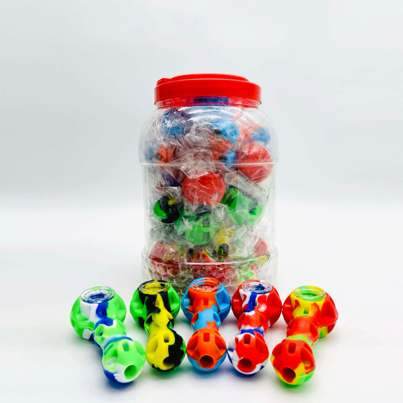 O Silicone Honeycomb Handpipe Assorted Colours Jar of 20 Pieces