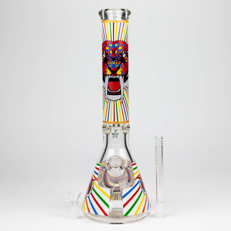 O 16" 9mm glass water bong [GBT2301]