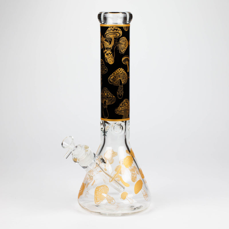 O 14" Mushroom 9mm glass water bong [GBT2303]