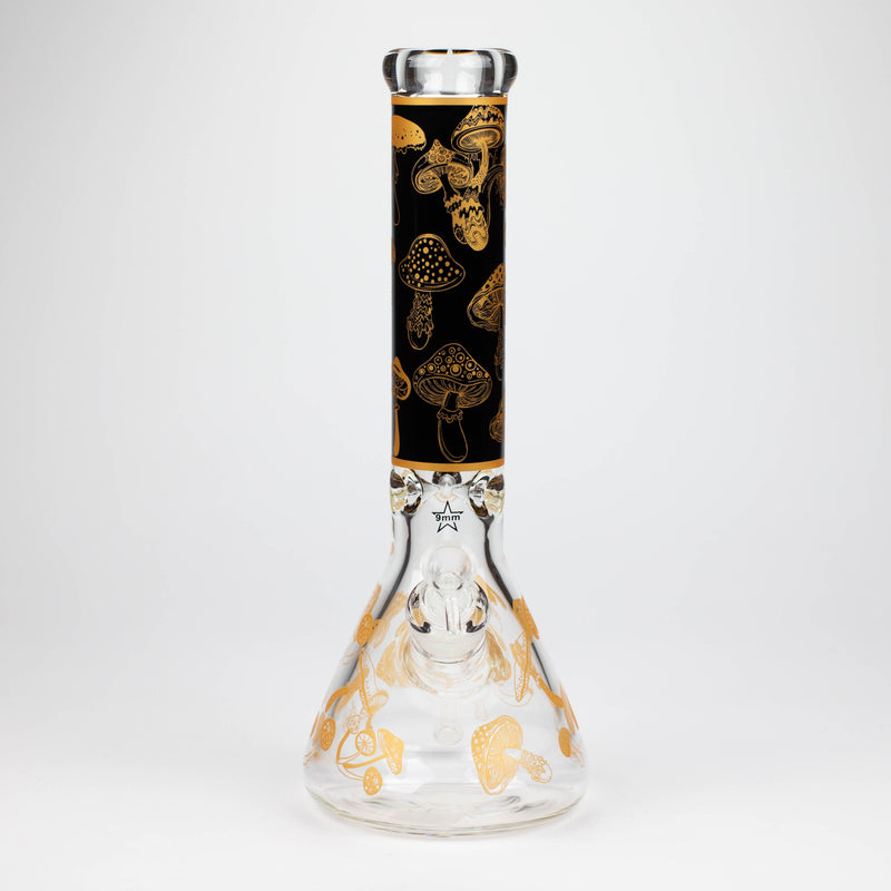 O 14" Mushroom 9mm glass water bong [GBT2303]