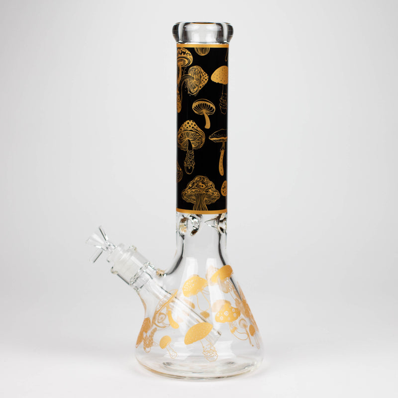 O 14" Mushroom 9mm glass water bong [GBT2303]