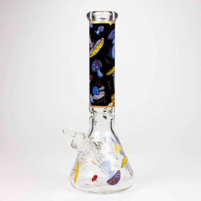 O 14" Mushroom 9mm glass water bong [GBT2303]