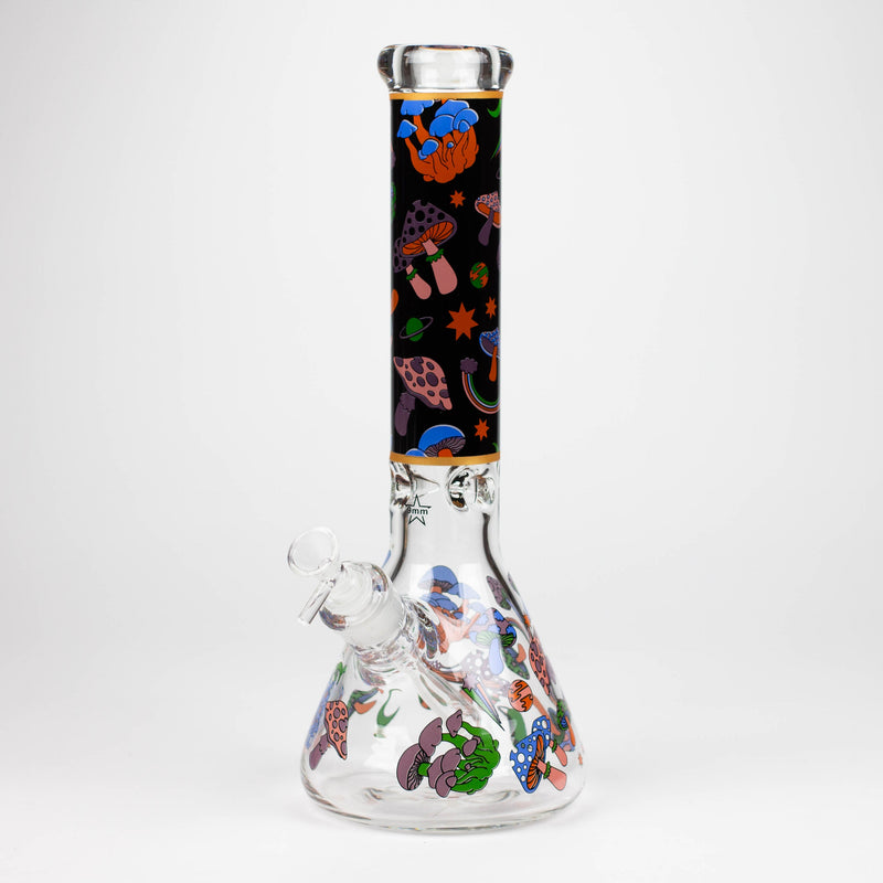 O 14" Mushroom 9mm glass water bong [GBT2303]