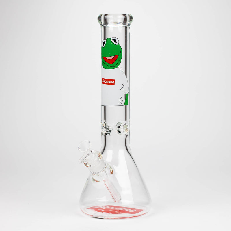 O 14" Brand 9mm glass water bong [NP2001]