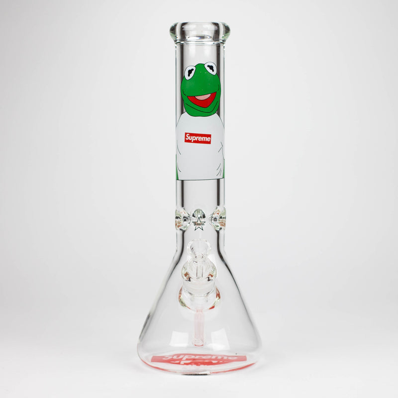 O 14" Brand 9mm glass water bong [NP2001]