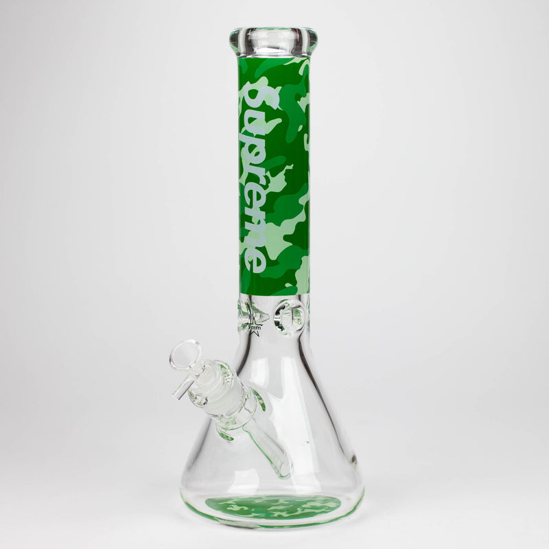 O 14" Brand 9mm glass water bong [NP2001]