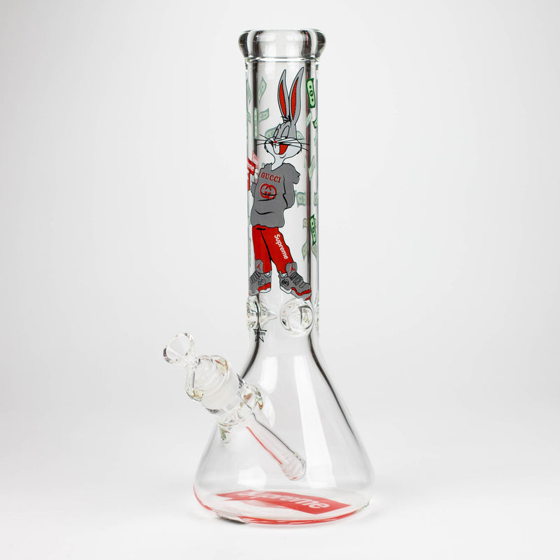 O 14" Brand 9mm glass water bong [NP2001]