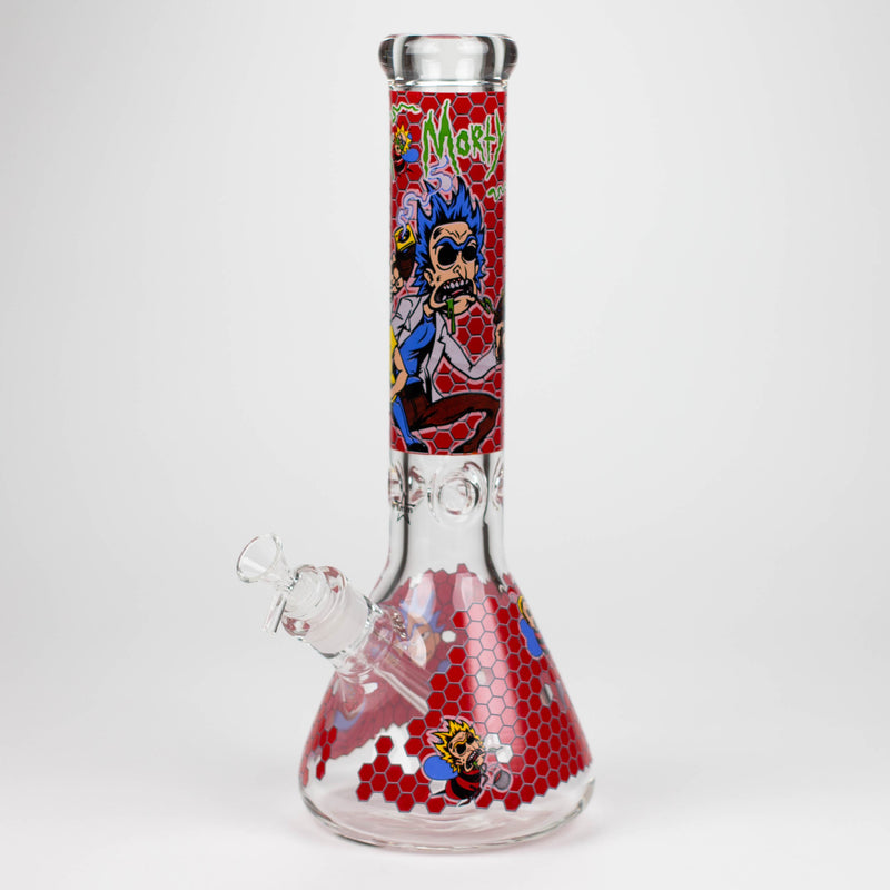 O 14" RM Cartoon 9mm glass water bong [GBT2118]