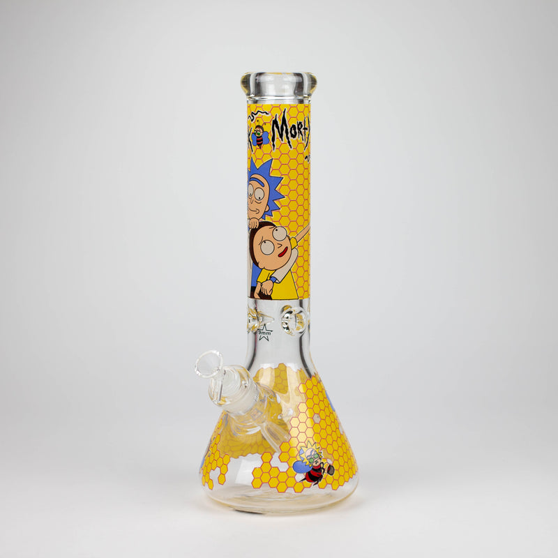 O 14" RM Cartoon 9mm glass water bong [GBT2118]