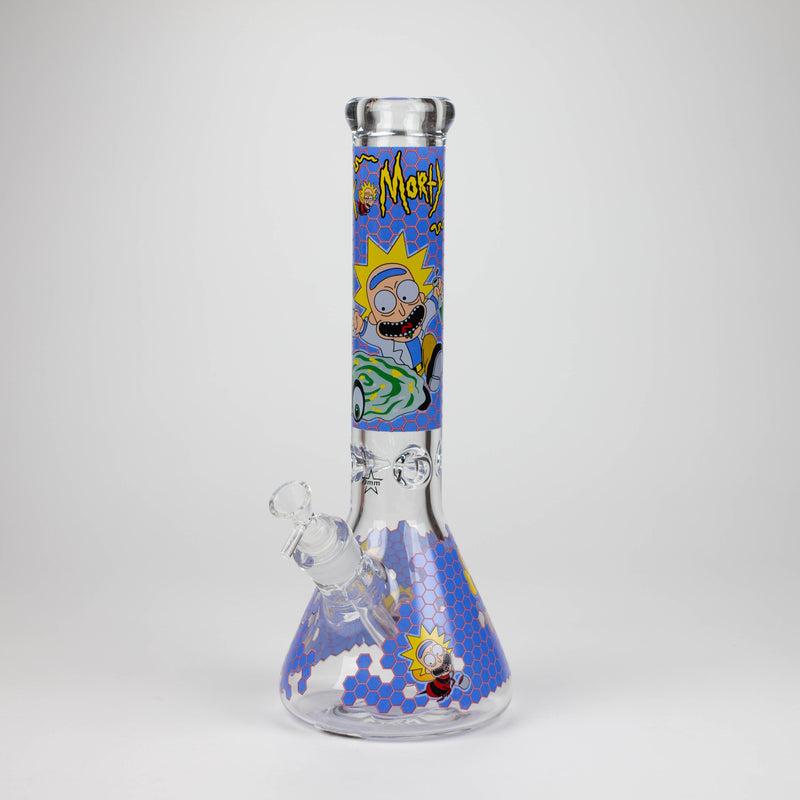 O 14" RM Cartoon 9mm glass water bong [GBT2118]