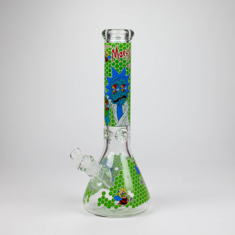 O 14" RM Cartoon 9mm glass water bong [GBT2118]