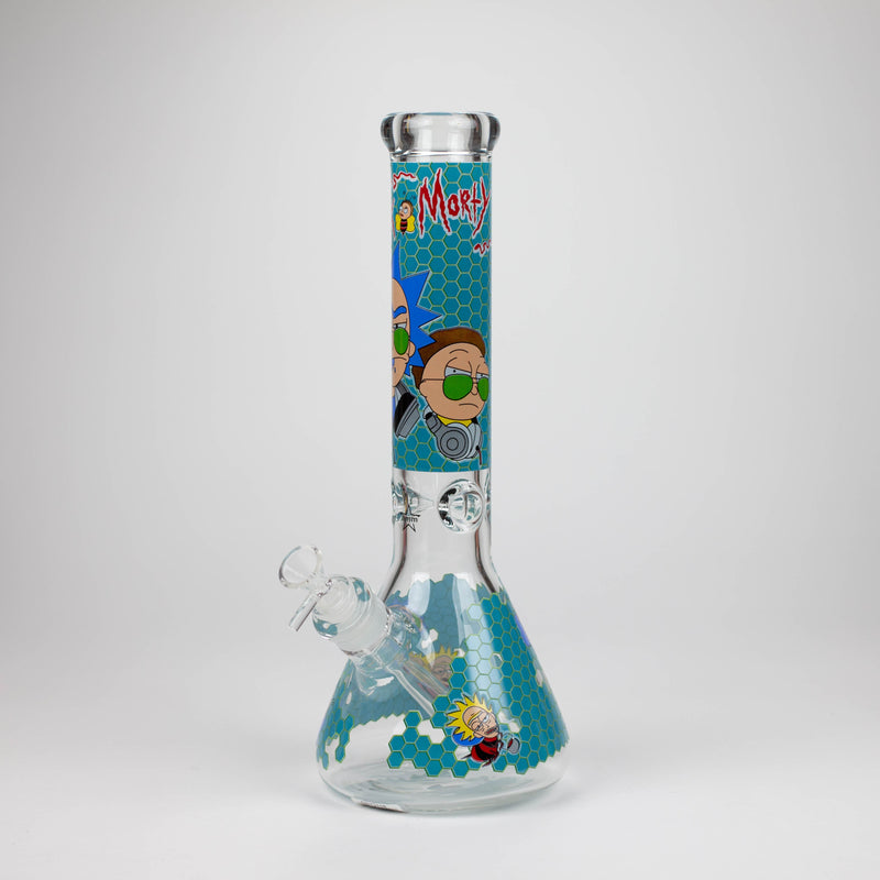 O 14" RM Cartoon 9mm glass water bong [GBT2118]